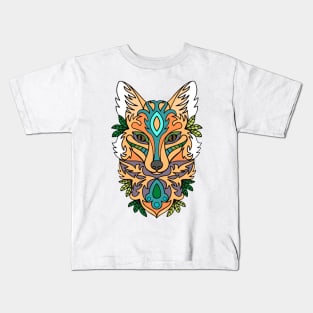 Wolf mandala art Kids T-Shirt